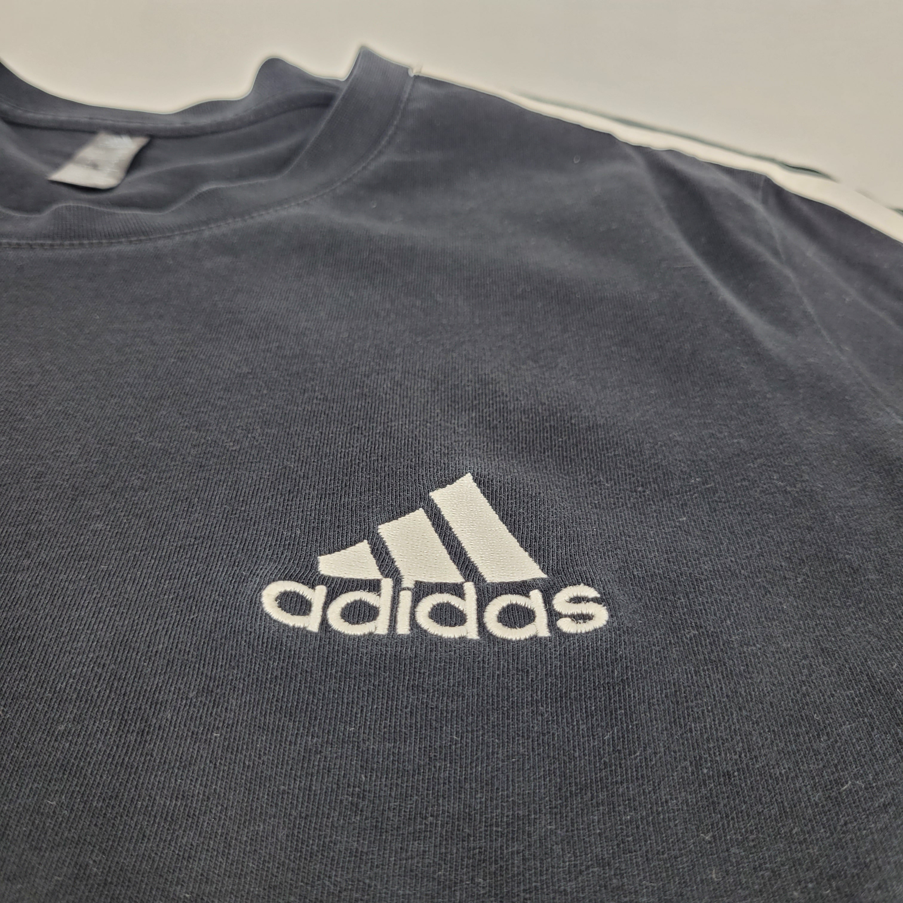 Adidas Three Stripes T Shirt Black L