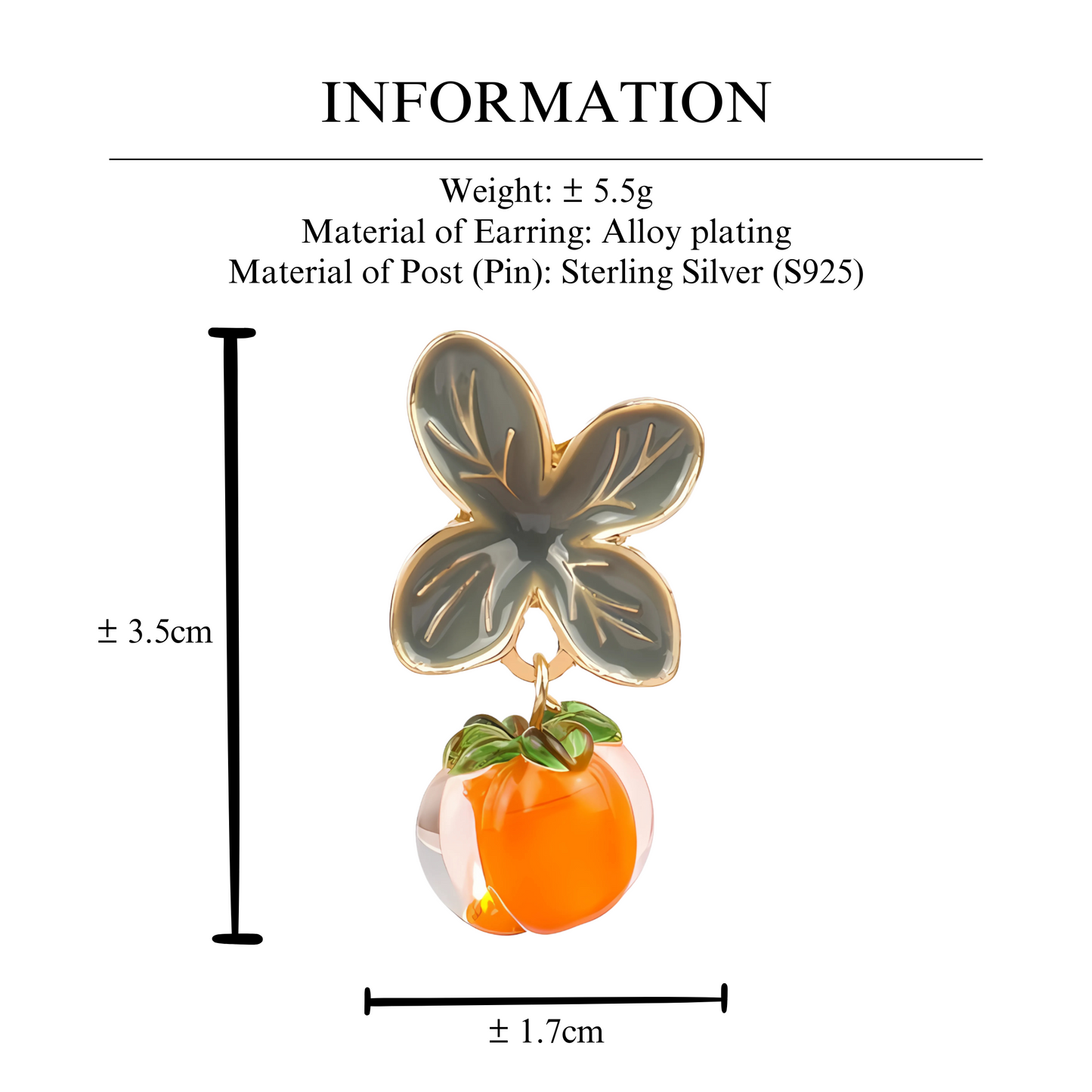 Persimmon Dangle Earrings (S925 Post)