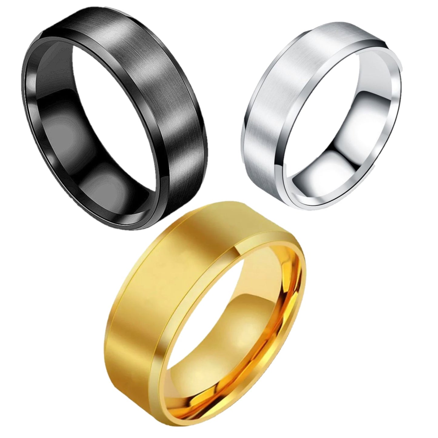 Stainless Steel Rings (Set of 3)